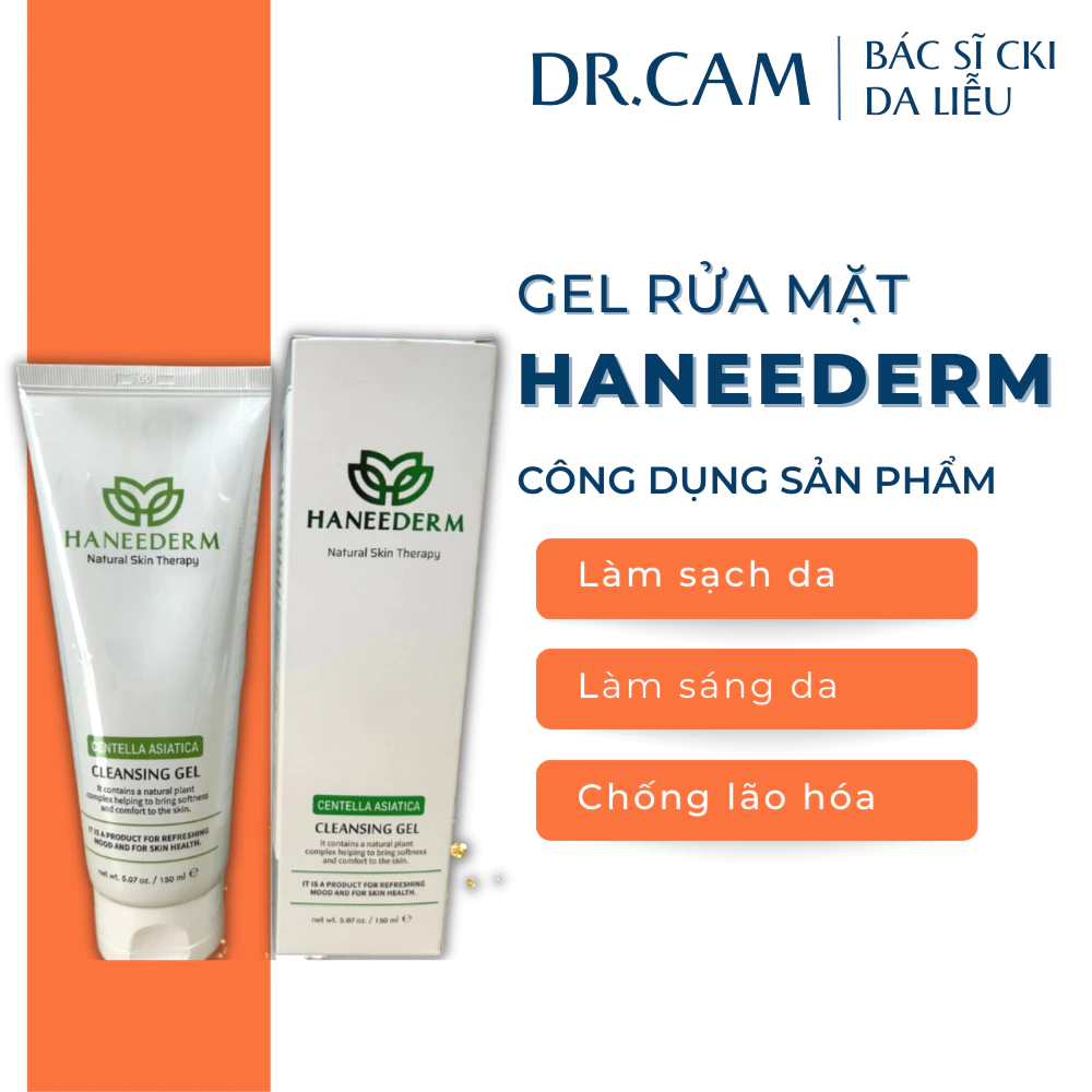 Sữa rửa mặt dịu nhẹ cho da nhạy cảm HANEEDERM - Làm sạch sâu, loại bỏ bã nhờn, làm sáng da 150ml - Dr.cam