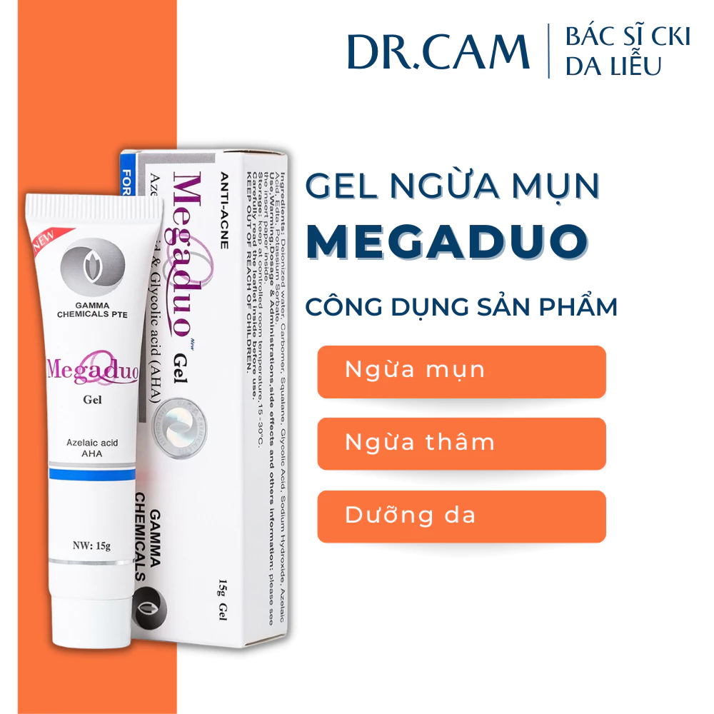 Gel giảm mụn ẩn, giảm thâm Megaduo Gel 15g - Dr.cam