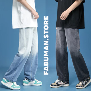 Quần jean nam form rộng loang nửa ống quần bò nam FABUMAN dáng rộng suông baggy phong cách style Hàn quốc 2023