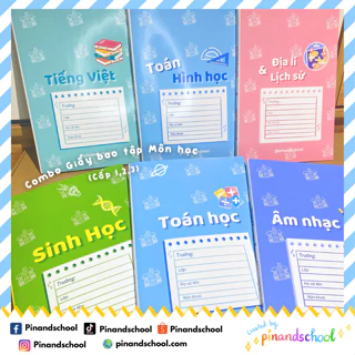 [COMBO] Giấy bao tập Môn học Mẫu số 1 theo các cấp học | Thiết kế bởi Pinandschool