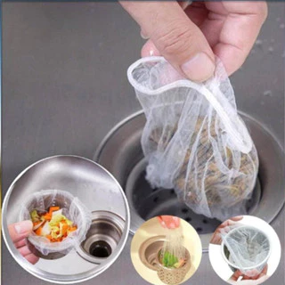 100 Túi Lọc Rác Bồn Rửa Bát Bồn Rửa Chén Bát Thoát Sàn Nhanh Gấp 5 Lần, Giảm Tắc Cống Tiện Dụng