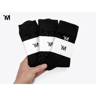 Combo 3 Vớ Nam Cổ Cao TARMOR Cao Cấp Màu Đen Socks In Black