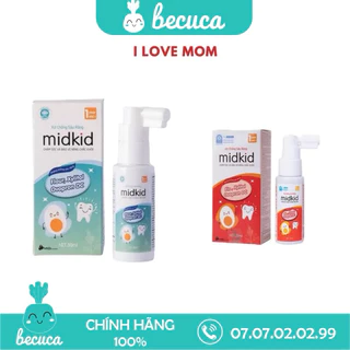 Combo 2 hộp Xịt chống sâu răng Midkid cho trẻ từ 1 tuổi giúp bảo vệ men răng, ngăn ngừa ố vàng, mảng bám, làm trắng răng