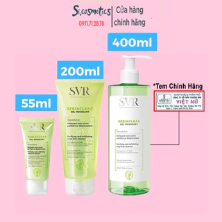 Sữa rửa mặt SVR cho da dầu, mụn không có xà phòng SVR Sebiaclear Gel Moussant 55/200/400ml