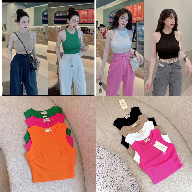 ÁO CROPTOP DÁNG BA LỖ GÂN MÁT MỊN XINH CỰC CHẤT B999