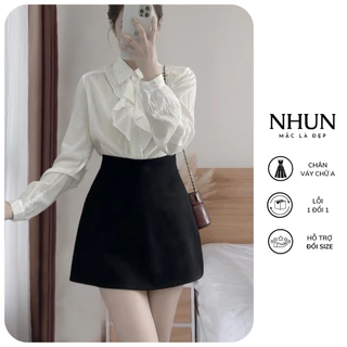 Chân váy chữ A dáng ngắn NhunFashion chân váy ngắn công sở nữ thiết kế ôm xòe cạp liền có quần trong N82