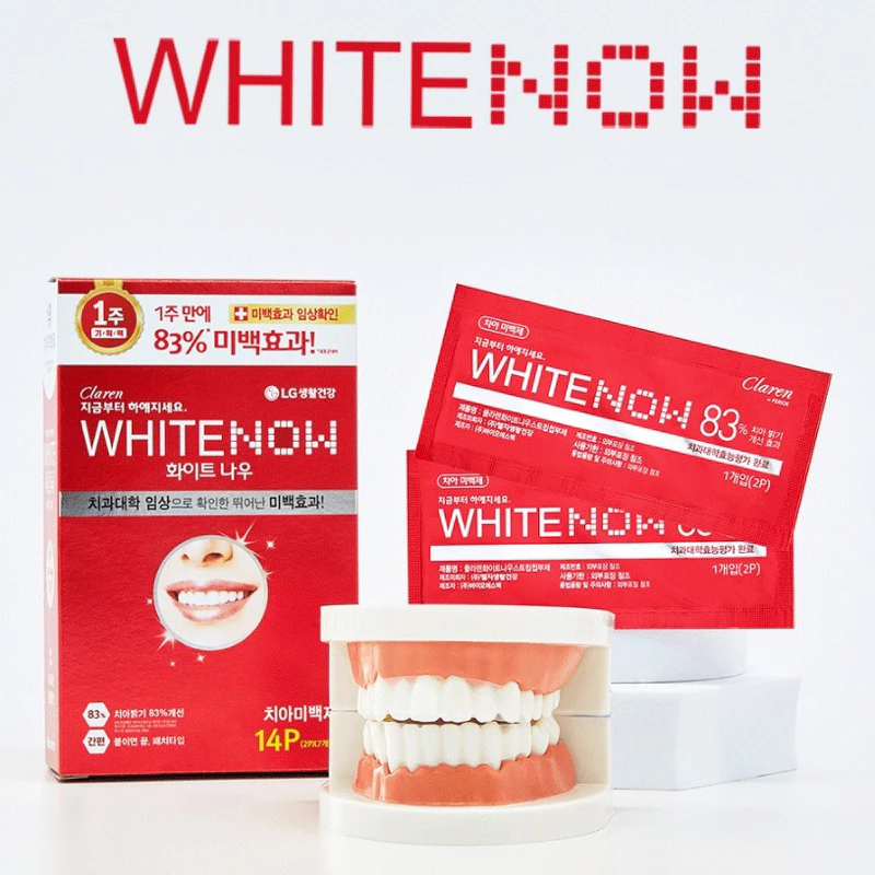 Miếng dán trắng răng White Now Số 1 Hàn Quốc ( 8 miếng / 14 miếng)