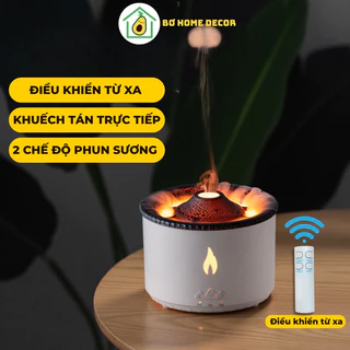 Máy xông tinh dầu, khuếch tán tinh dầu siêu âm V19 Bơ Home Decor, phun sương tạo ẩm trực tiếp hình con sứa, núi lửa