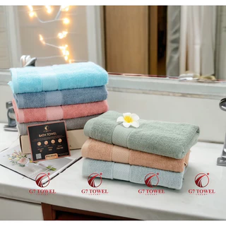 Khăn tắm cotton, khăn bông cao cấp G7 WT06 kích thước 60*120cm dùng cho Spa, khách sạn, gia đình 100% cotton nhập khẩu