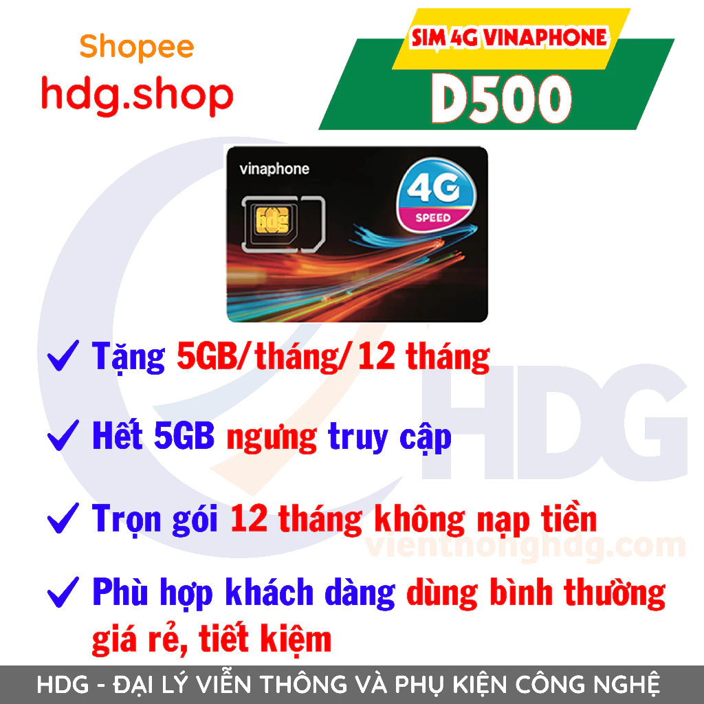 SIM VINA 4G D500 tặng 5gb/Tháng,VD89 GV89 VD149 tặng Data 2GB - 4GB - 6GB 1 Ngày,Nghe Gọi Miễn Phí Trọn Gói 1 Năm