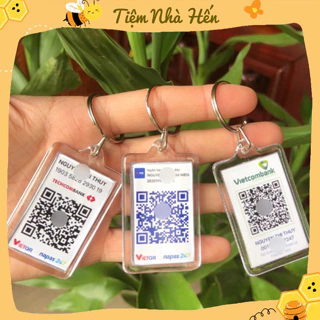 Móc khoá in mã QR code tài khoản ngân hàng theo yêu cầu