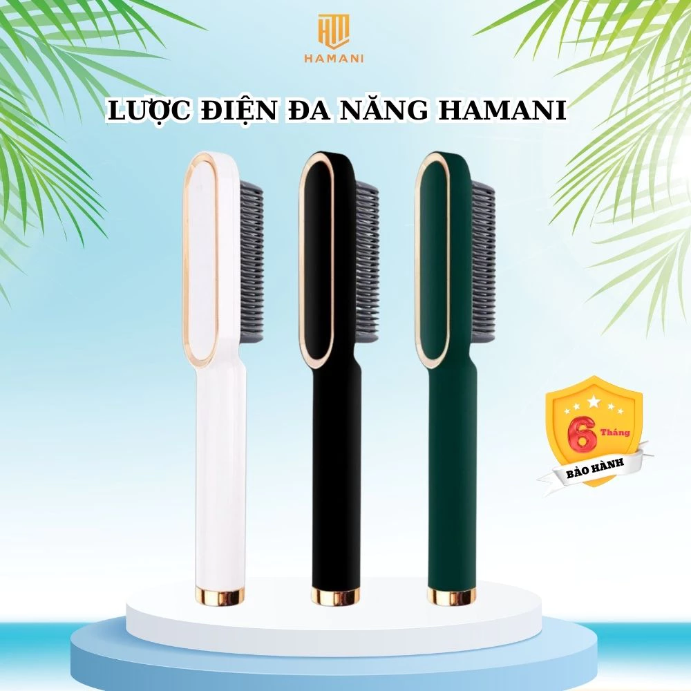 Lược Điện Chải Tóc HAMANI Tạo Kiểu Chuyên Nghiệp 3 Trong 1 Đa Năng Kiêm Máy Uốn Duỗi Ép Tóc Tạo Kiểu
