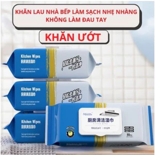 GIẤY ƯỚT LAU BẾP SIÊU SẠCH GÓI 80 TỜ TO - CHỨA VITAMIN.E KHÔNG ĐỘC HẠI KHÔNG GÂY KÍCH ỨNG DA MỚI