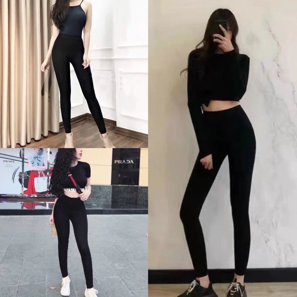 quần legging nữ dnags dài chất co dãn mặc tôn dáng lưng cao cuộn tím thời trang hàn quốc, quần dài tập gym ôm body