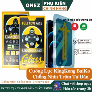 kính cường lực tự dán chống nhìn trộm 9H của iphone full màn BAIKO kingkong tự dán Blue Arrow nhà ONEZ