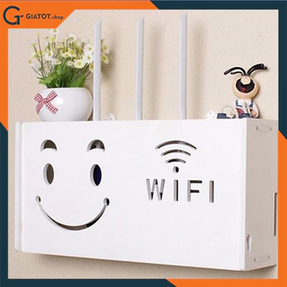 Kệ wifi chữ nhật hình mặt cười treo tường