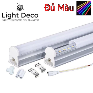 Đèn tuýp led liền máng T5 120cm 90cm 60cm 30cm ánh sáng trắng vàng xanh lá xanh dương. Chuyên hắt trần, bể cá, tủ bếp..