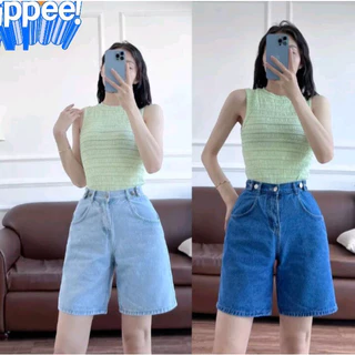 Quần jeans ngố nữ lưng cao phong cách Hàn Quốc siêu hot - dáng lửng mẫu bán chạy 2023