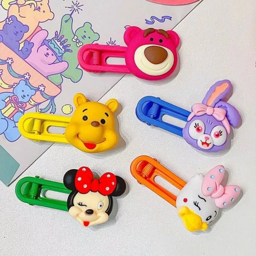 Set 5 Kẹp Tóc Cho Bé Gái Mặt Nhân Vật Hoạt Hình Siêu Cute