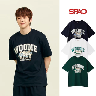 [AUTHENTIC 100%] Áo thun Spao in graphic Woodie SPRPD24C03 chất cotton thoáng mát form unisex chính hãng