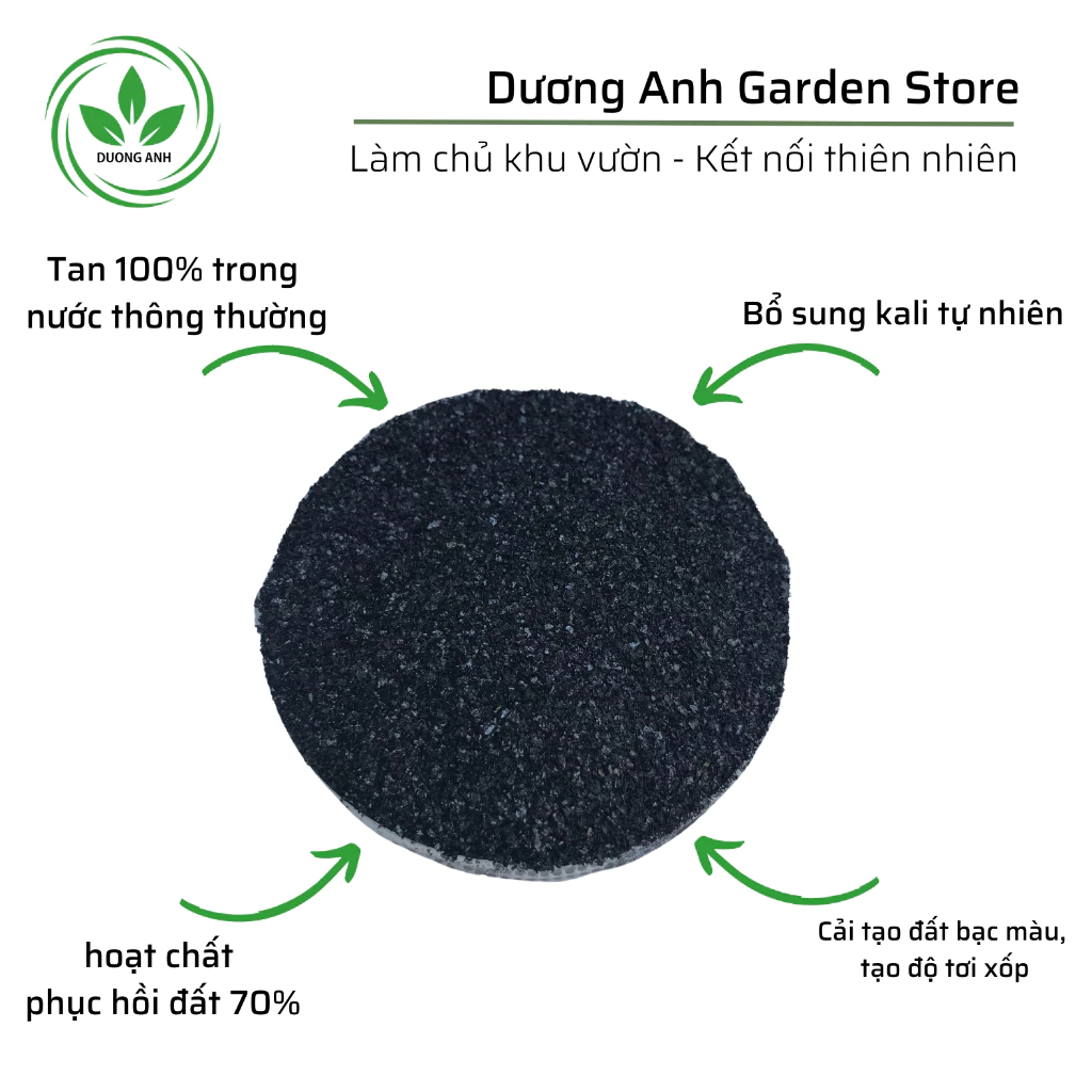 100gr Phân bón hữu cơ Kali humate | tan 100% trong nước | 70% acid humic | Phục hồi đất bạc màu, khô cứng | Gói 100gr