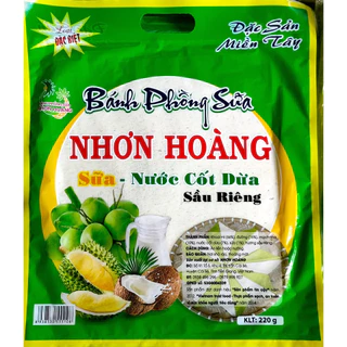 [hàng bán chạy] BÁNH PHỒNG SỮA SẦU RIÊNG NHƠN HOÀNG - gói 220gr