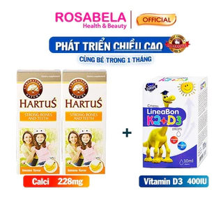 Combo Siro cho bé bổ sung Canxi, Vitamin D3 và Vitamin K2 cải thiện mật độ xương, giúp cho hệ xương và răng chắc khỏe