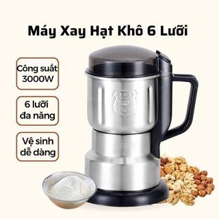 Máy xay hạt khô, ngũ cốc, gia vị đa năng Máy xay 6 lưỡi xin sò- Máy xay tiêu cực nhanh