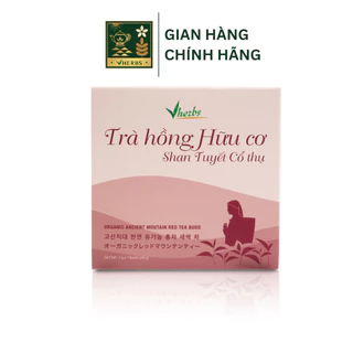 Trà Hồng Hữu Cơ Shan Tuyết Cổ Thụ (Búp) VHERBS Hộp 49g - Giúp Giảm Mệt Mỏi, Chậm Lão Hóa, Ngăn Ngừa Ung Thư