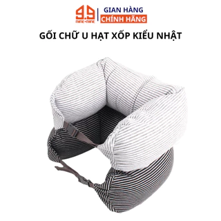 Gối kê cổ chữ U hạt xốp kiểu Nhật, gối đi máy bay chống mỏi cổ khi đi tàu xe, ngồi văn phòng