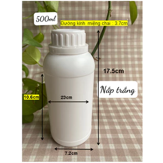 COMBO 100 CHAI Chai nhựa HDPE Nắp Garanti 250ml/500ml THÂN TRẮNG SỮA/THÂN ĐEN ( Chai nông dược )