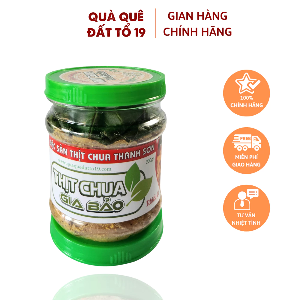 Thịt Chua Vị Tỏi Ớt Gia Bảo - Đặc Sản Thịt Chua Thanh Sơn Thơm Ngon Đậm Vị (200gr)