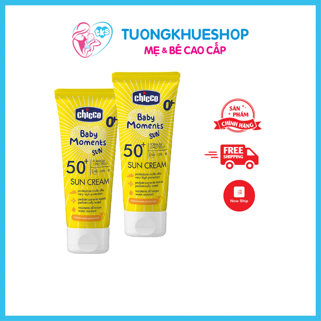 Kem chống nắng 3 tác động SPF 50+ Chicco- Kem chống nắng cho bé và dưỡng da