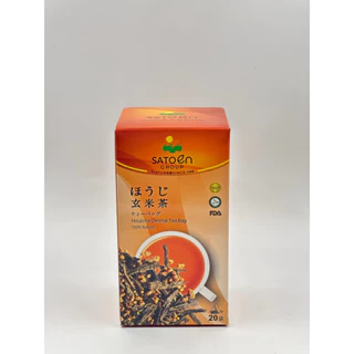 Hộp Trà Xanh Túi Lọc Houjicha Genmai Gạo Rang SATOEN Phiên Bản Hộp Cao Cấp 50g (20 túi lọc x 2.5g)