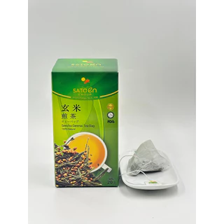 Hộp Trà Xanh Túi Lọc  Sencha Genmai Gạo Rang SATOEN Phiên Bản Hộp Cao Cấp 50g (20 túi lọc x 2.5g)