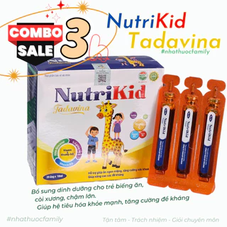 NutriKid Tadavina (Combo 3 hộp) bổ sung dinh dưỡng cho trẻ biếng ăn, còi xương chậm lớn. [Chính hãng]