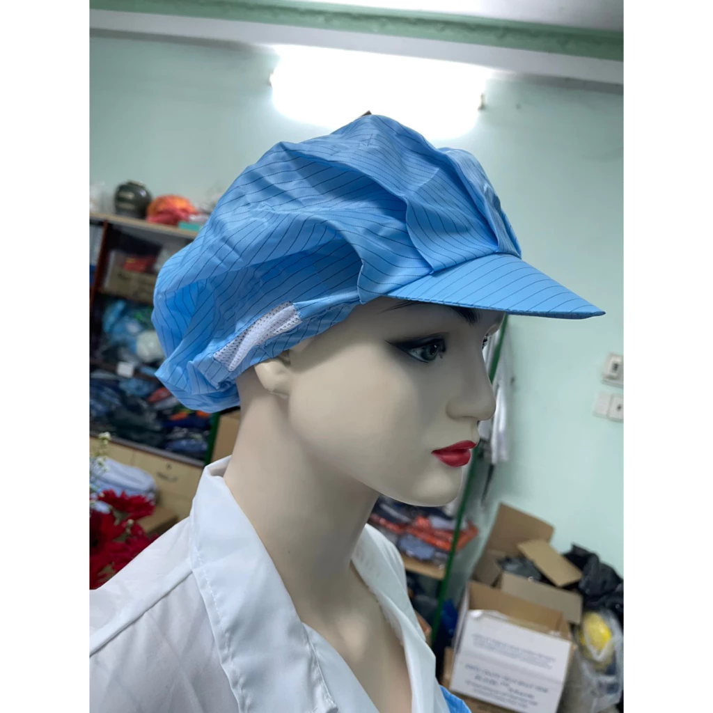 Mũ/ nón chống tĩnh điện phòng sạch màu xanh nam/nữ