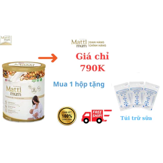 Sữa hạt lợi sữa Matti Mum 100% đạm thực vật cho mẹ sau sinh đạt chứng nhận NON-GMO của Hoa Kỳ - Hộp 650g