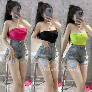 ÁO ỐNG DÁNG CROPTOP CÓ MÚT KÈM BO THUN FOM NGẮN TRÊN RÚN