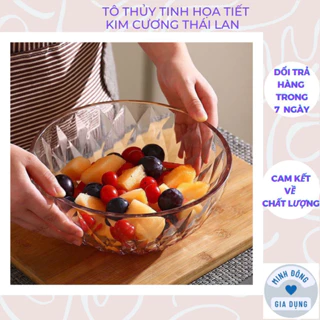 Bát tô thủy tinh họa tiết kim cương Thái Lan