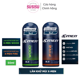 Lăn khử mùi nam XMEN Wood Sport / Lăng nách XMEN Fire Active 50ml 48H