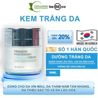 Kem trắng da tức thì và phục hồi da cao cấp ngăn chặn lão hóa, mờ vết thâm nám tàn nhang BEBECO Whitening Arbutin