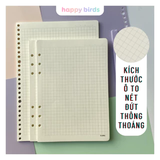 Ruột sổ còng vở sổ còng giấy refill DASH KLONG A4 A5 B5 loại dày 120gsm caro 6x6mm 7x7mm The Happy Birds