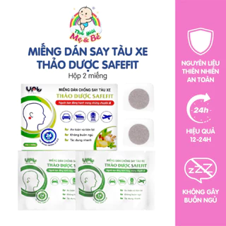 Miếng dán chống say tàu xe thảo dược SAFEFIT - Giảm Chóng Mặt, Buồn Nôn, Mệt Mỏi (Hộp 2 miếng)