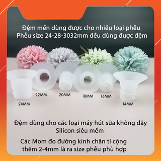 Hạ size phễu và cup máy hút sữa không dây size 14mm, 16mm, 18mm, 20mm, 22mm, 24mm Silicon siều mềm