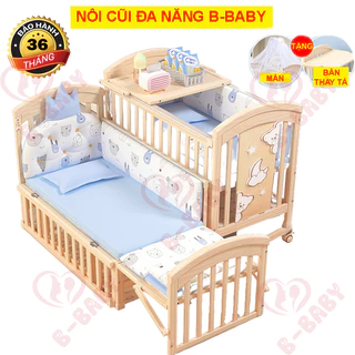 [RẺ NHẤT SÀN] Nôi Cũi Em Bé B-BABY - Cũi Cho Bé Đa Năng 6 Chế Độ Tiện Lợi Cho Mẹ và Bé - Bảo Hành 3 Năm