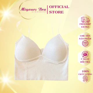 Áo lót bra nữ MiYours Fashion & More BR301 gân tăm 2 dây mảnh, dáng croptop có mút ngực co giãn mền mịn sexy