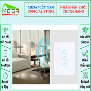 Công Tắc Cảm Ứng Thông Minh Wifi Tuya 1/2/3/4 Nút Gắn Tường điều khiển từ xa qua điện thoại, tích hợp Alexa Và Trợ Lý