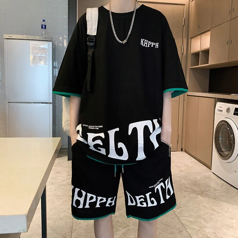 Set đồ bộ HappyFamily in chữ KHPPH DELTH chất cotton 100 cao cấp