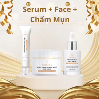 Bộ 3 dưỡng trắng và giảm mụn mờ thâm YAHERA Gồm gel chấm mụn 15g, serum dưỡng trắng 30g và kem dưỡng trắng 20g